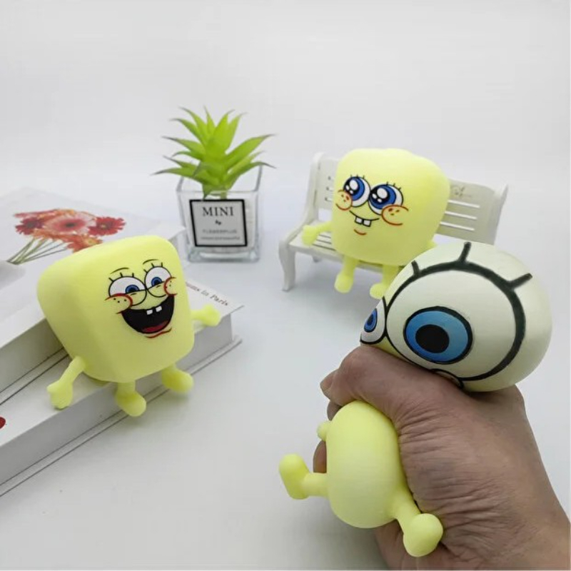Sünger Bob Tasarımlı Squishy - 12'li Paket - Yumuşak Oyuncak - Farklı Model  - 4